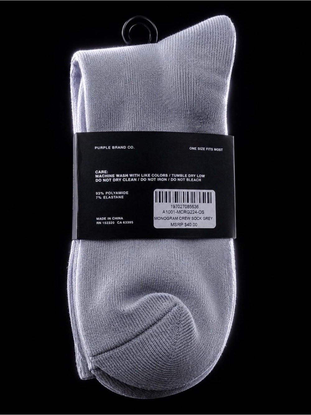 Purple Brand Crew Socks - One Size Fits Most - NWT - Picture 2 of 3